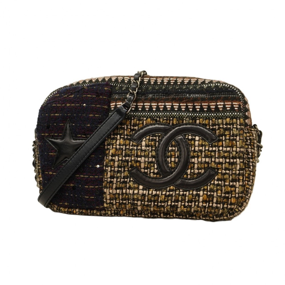 Chanel multicolor shoulder chain Paris Dallas bag tweed